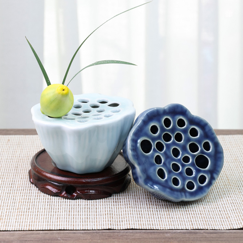 Ikebana Vase Kenzan - Japanse stijl Ikebana houder keramische lotusvorm