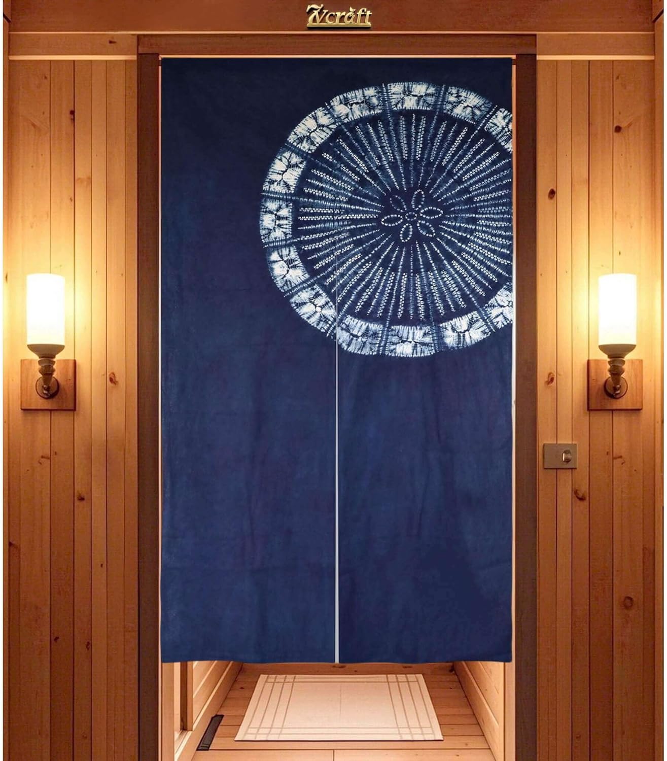 Shibori Tie Dye - Handgeverfd Japans gordijn/Shibori tie-dye katoenen deurgordijn/verschillende