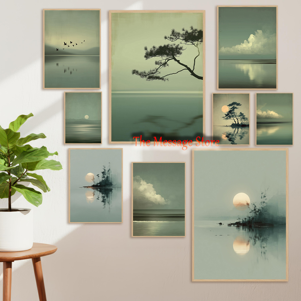 Japanese Zen Lifestyle - Japans landschap minimalistisch maanmeer wolk zeegezicht