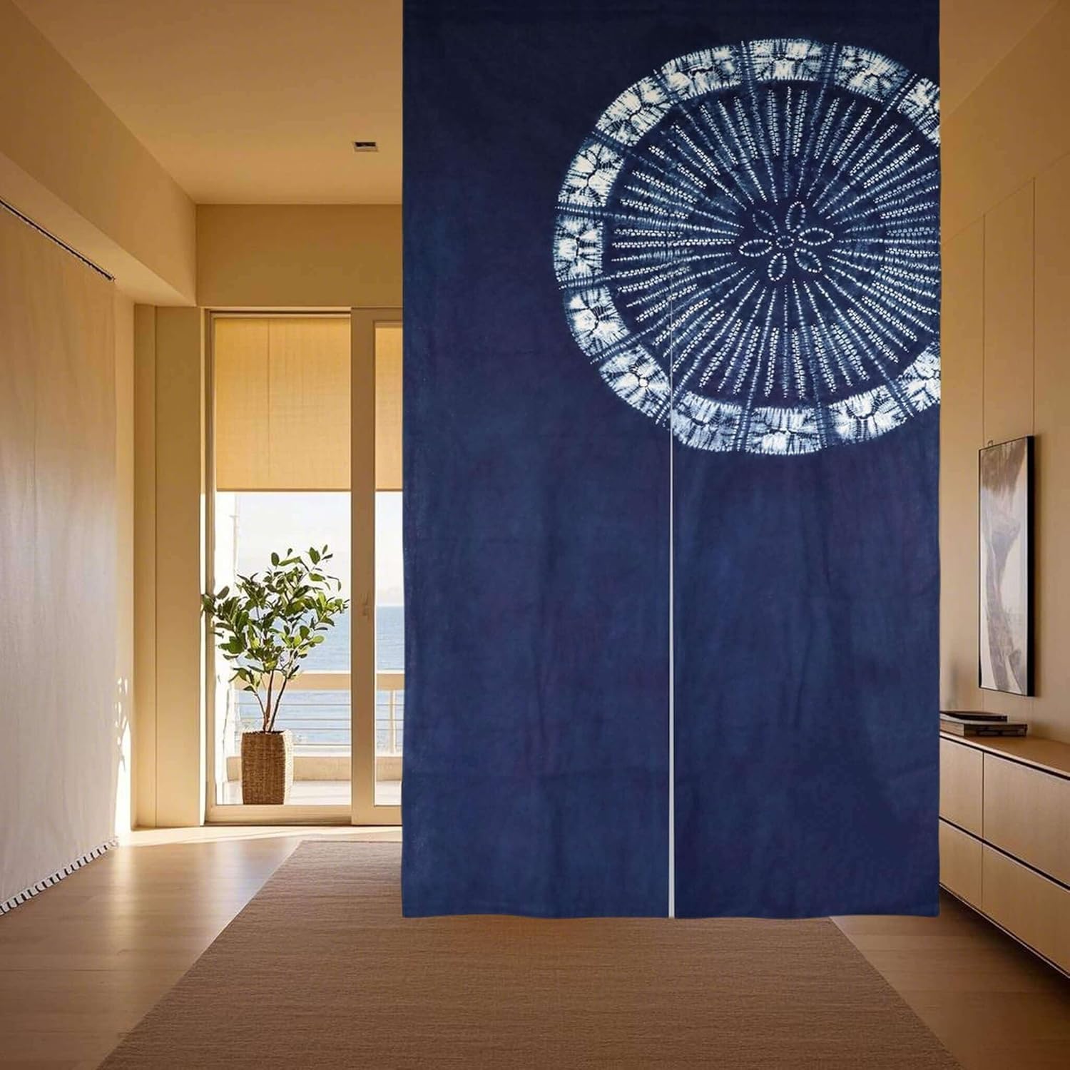Handgeverfd Japans gordijn/Shi - Shibori Tie Dye recensie en prijs