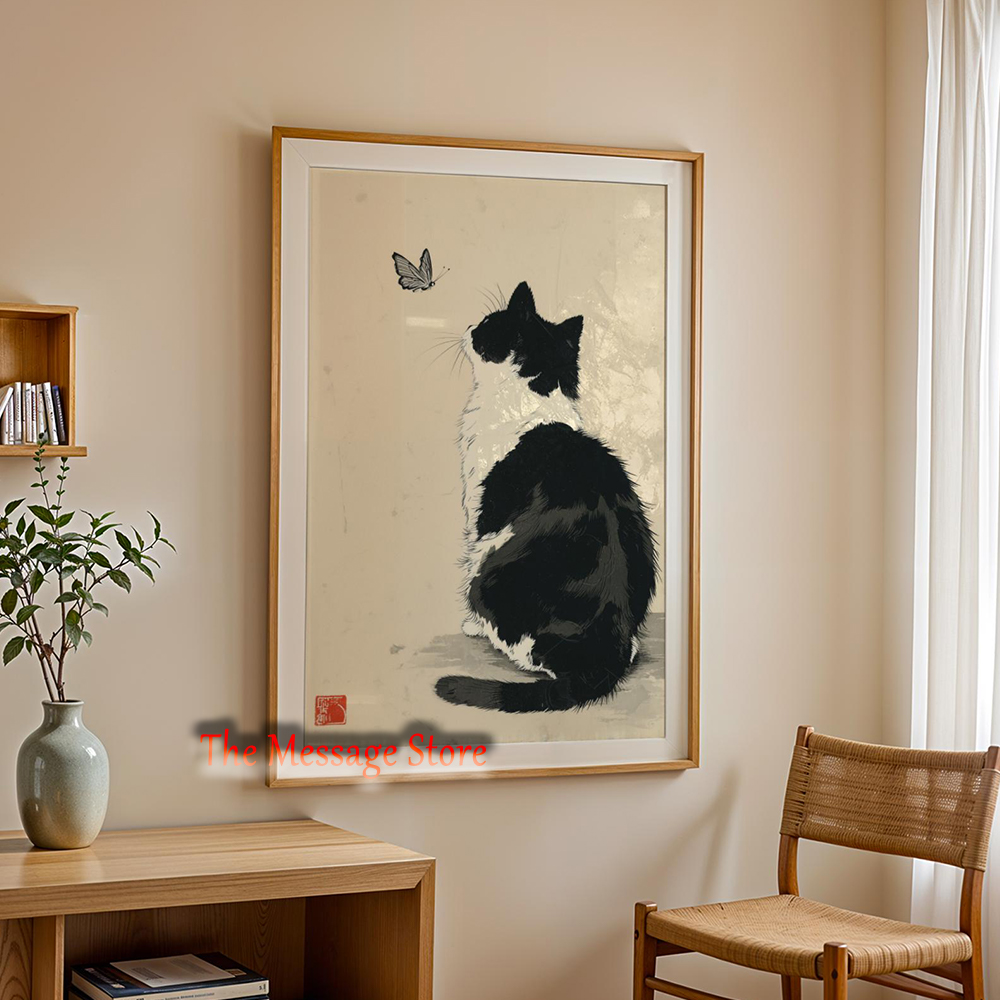 Zwarte Koe Kat Japanse Minimal - Japanese Zen Lifestyle recensie en prijs