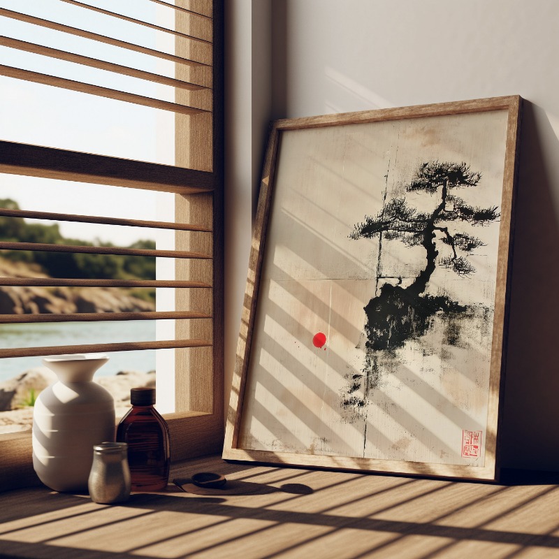 Japanse Inkt Stijl Zen Bonzai  - Japanese Zen Lifestyle recensie en prijs